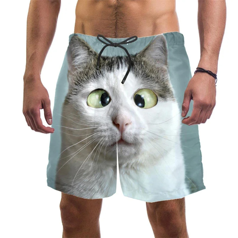 Trunks Board Surf - 3d Print Grappige Kat Strand Shorts