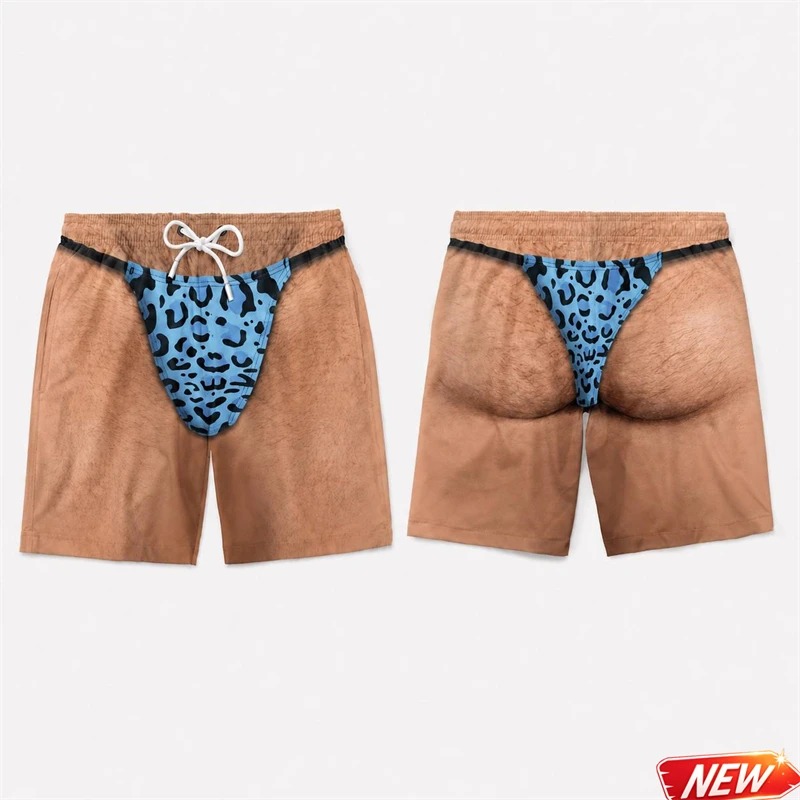 Trunks Board Surf - Grappige heren 3D-print zwembroeken met luipaardprint,