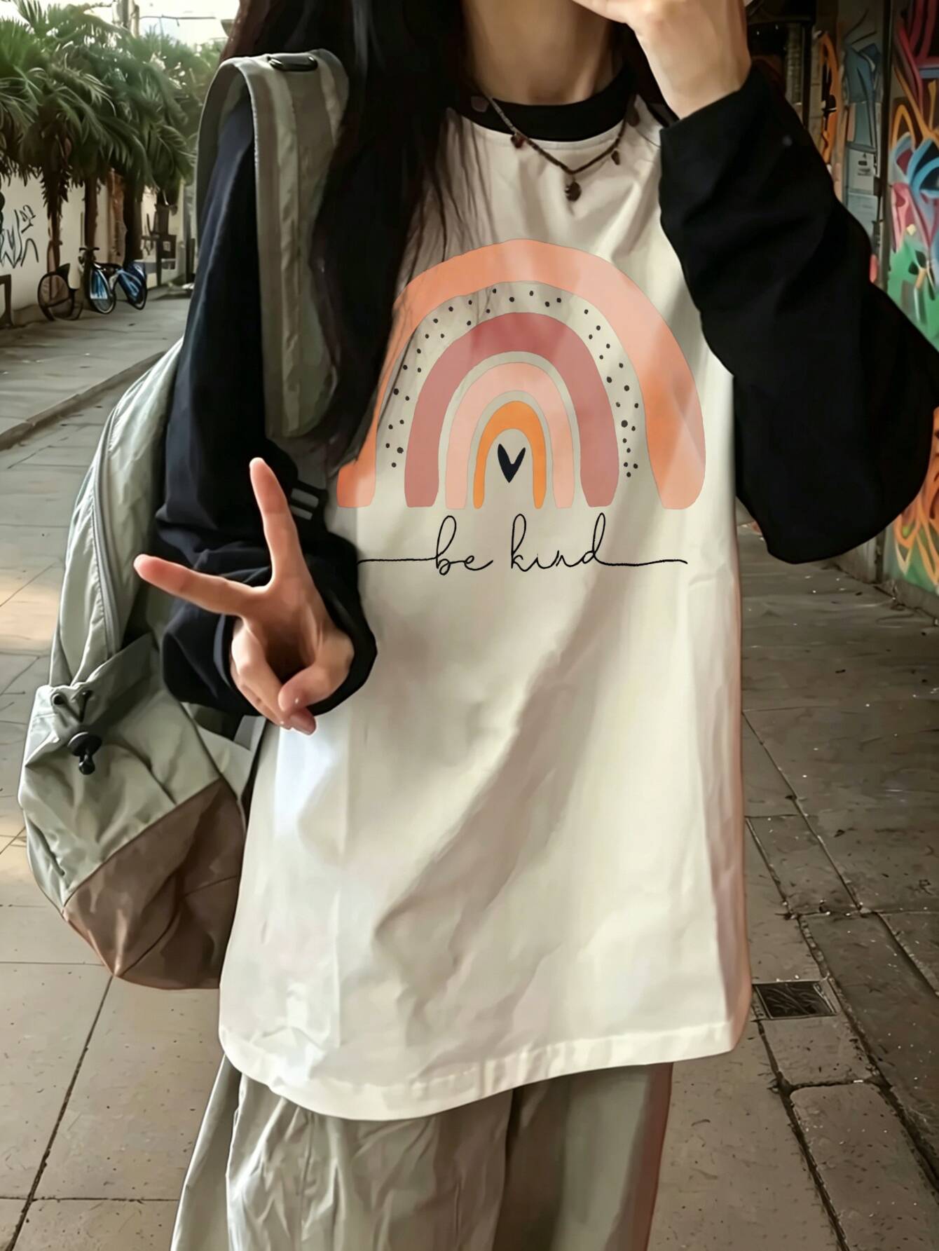 Harajuku vintage Casual Regenb - Tee Graphic Print recensie en prijs