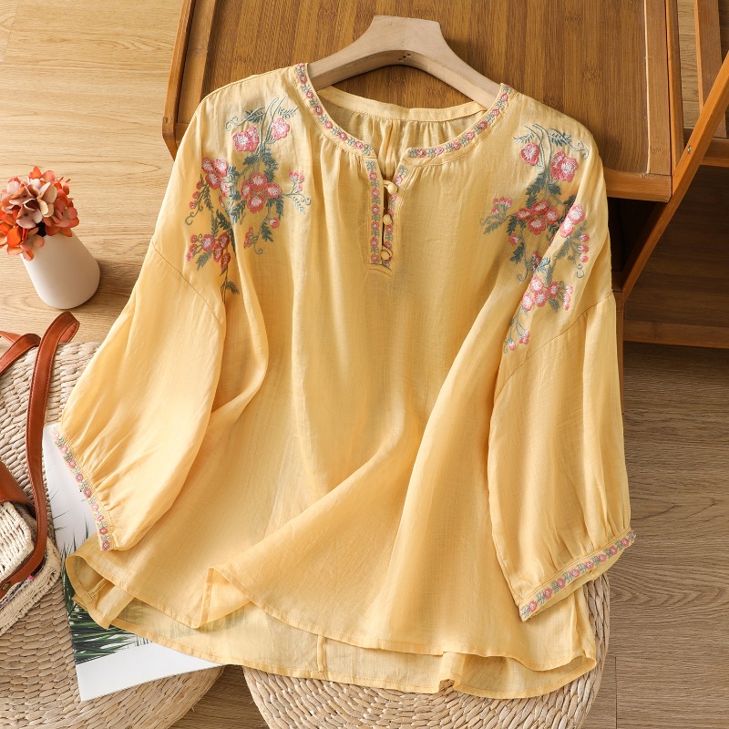Chinese stijl dameskleding blo - Linen Shirt Breathable recensie en prijs
