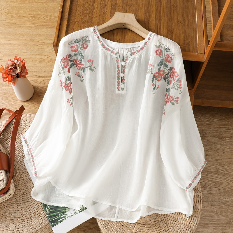 Chinese stijl dameskleding blo - Linen Shirt Breathable recensie en prijs