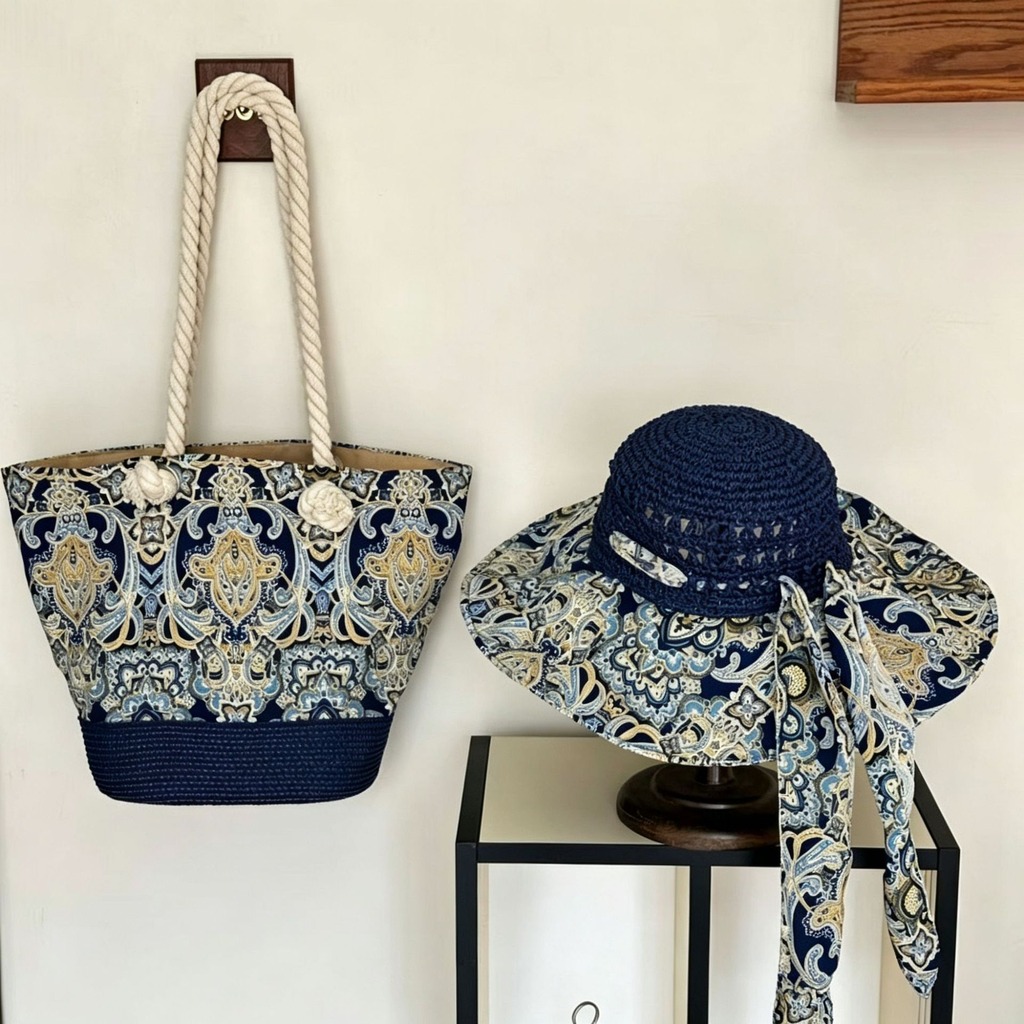 Boho strohoed en strandtas set - Bucket Hat Straw recensie en prijs