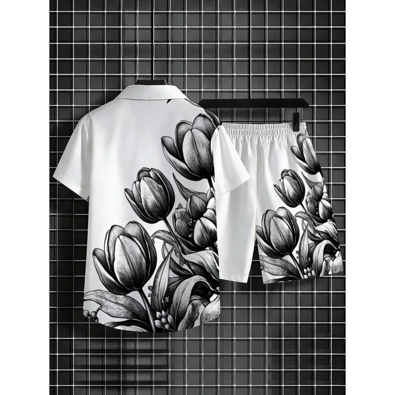 Wit bloemenprint shirt en shor - Resort Shirt Floral recensie en prijs
